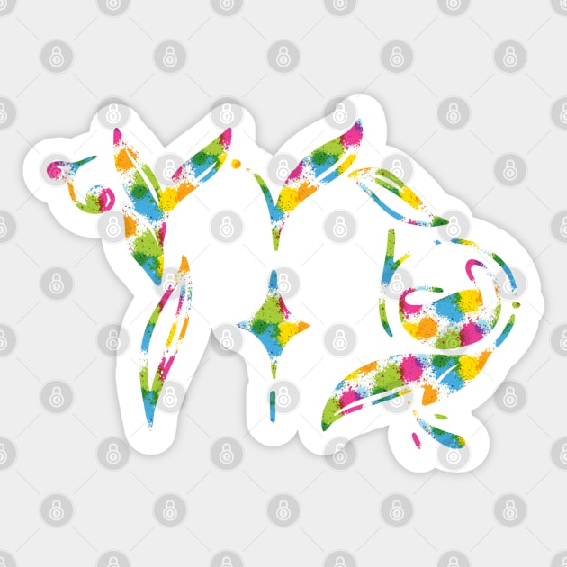 Floral Virgo sign colorful spray Sticker by lazykitty